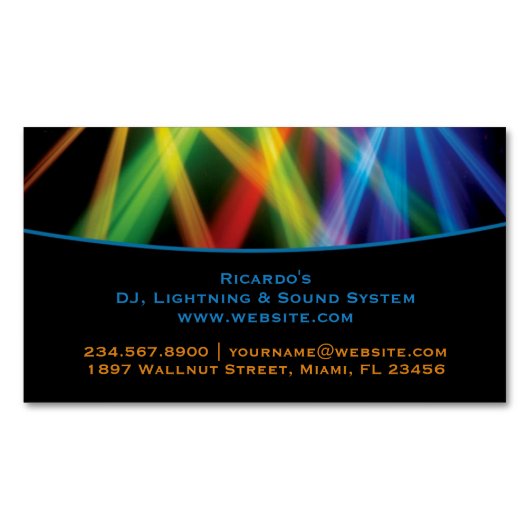 DJ Music Uplighting Magnetische Visitenkarte (Vorderseite)