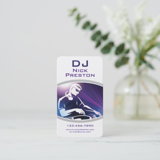 DJ Music Visitenkarte (Stehend Vorderseite)