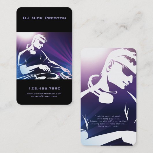 DJ Music Visitenkarte (Vorne/Hinten)