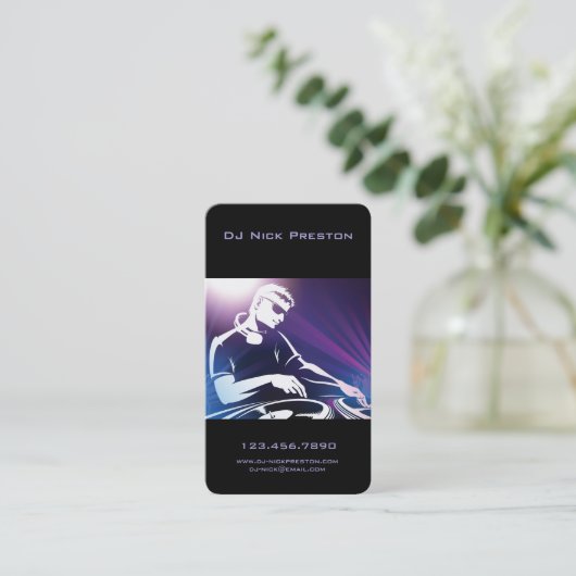 DJ Music Visitenkarte (Stehend Vorderseite)