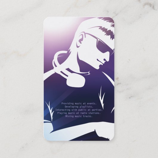 DJ Music Visitenkarte (Rückseite)