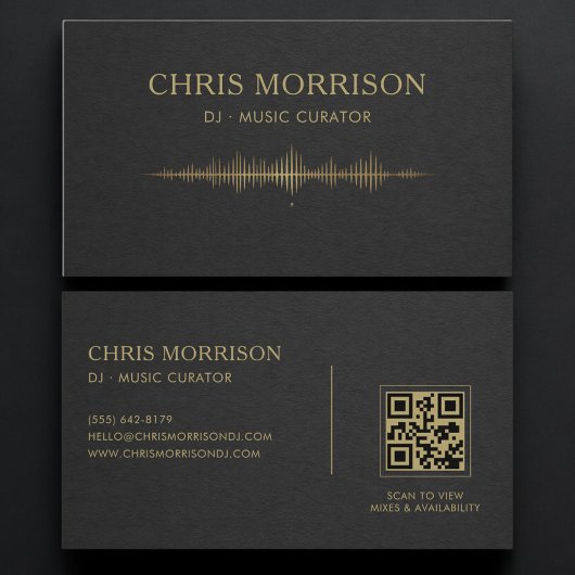 DJ-Musik Black Gold QR-Code Professional Visitenkarte