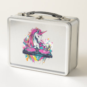 DJ-Musik-Einhorn (1) Metall Brotdose