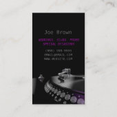 DJ, Musik, Entertainment-Visitenkarte Visitenkarte (Rückseite)