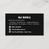 DJ-Musik-Profibusiness Visitenkarte (Rückseite)
