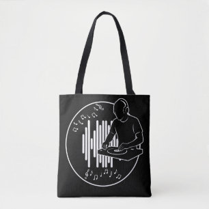 DJ-Musik-Silhouette Schwarz-Weiß-Kunst Tasche