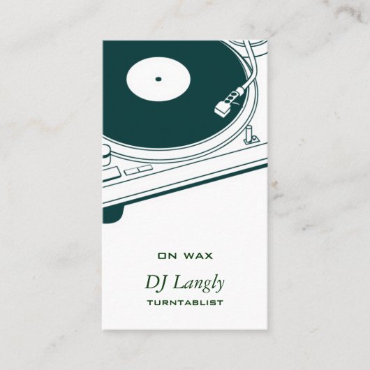 DJ/Musik/Turntable Visitenkarte (Vorderseite)