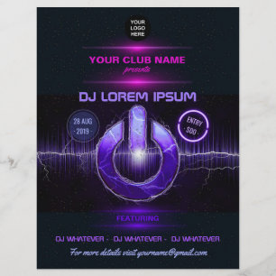 DJ-Musik- und Tanzgig - Fotos und Logo-Einladung Flyer