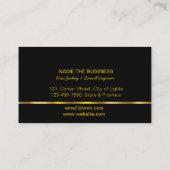 DJ-Musiker-berufliches Musik-Lehrer-Goldschwarzes Visitenkarte (Rückseite)