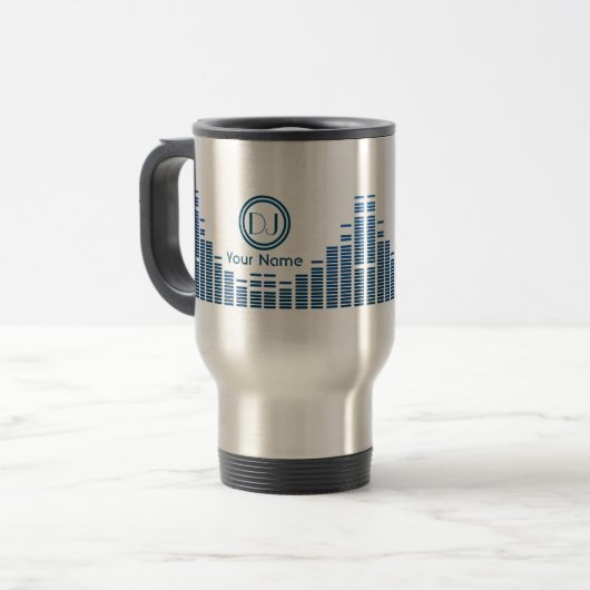 DJ-Musiker-Tasse personalisiert Reisebecher (Vorderseite Links)