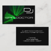 DJ-Musikindustrie-Karten-Schwarz-Grün Visitenkarte (Vorne/Hinten)