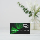 DJ-Musikindustrie-Karten-Schwarz-Grün Visitenkarte (Stehend Vorderseite)