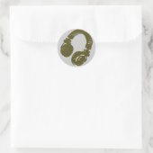DJ-Musikkopfhörer Runder Aufkleber (Tasche)
