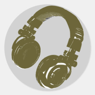 DJ-Musikkopfhörer Runder Aufkleber