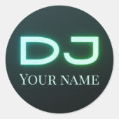 DJ-Musikoutfit personalisierbare Werbeaktion Runder Aufkleber (Vorderseite)