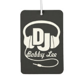 DJ-Name Kopfhörer weiß auf dunklen Lufterfrischer (Vorderseite)