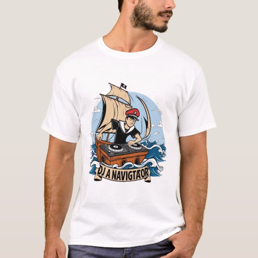 "DJ Navigator: Segeln im Sonic Seas" T-Shirt (Vorderseite)