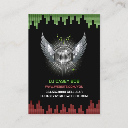 DJ Night Club Chubby Business Card Visitenkarte (Vorderseite)
