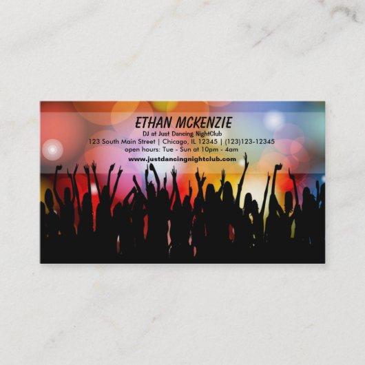DJ NightClub Visitenkarte (Vorderseite)