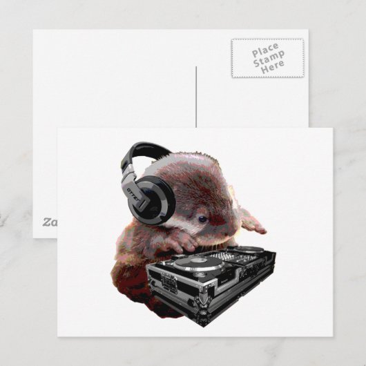 DJ None Otter Postkarte (Vorne/Hinten)