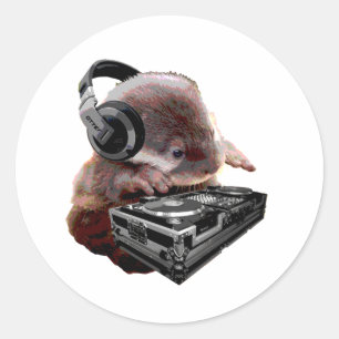 DJ None Otter Runder Aufkleber