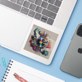 DJ Painting Aufkleber (Laptop mit iPhone)