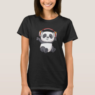 DJ Panda Kopfhörer Panda Bear Music T-Shirt