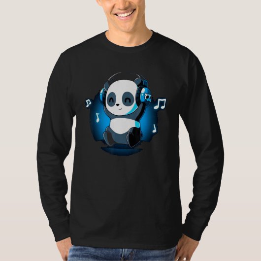 Dj Panda Kopfhörer T-Shirt (Vorderseite)