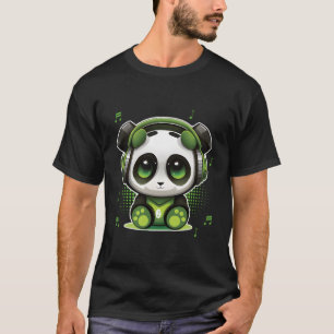Dj Panda mit Kopfhörer Panda T-Shirt