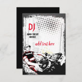 DJ-Party Einladung-Flachkarte Dankeskarte (Vorne/Hinten)