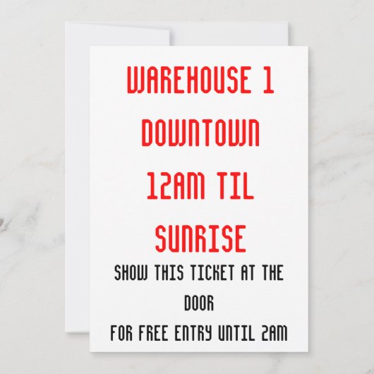 DJ Party Flyer Einladung (Rückseite)