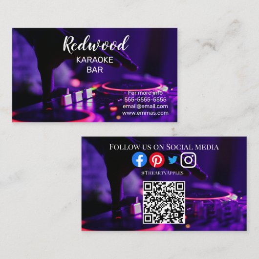 DJ Party Planer Glühstock Disco Karaoke Club Bus Visitenkarte (Vorne/Hinten)