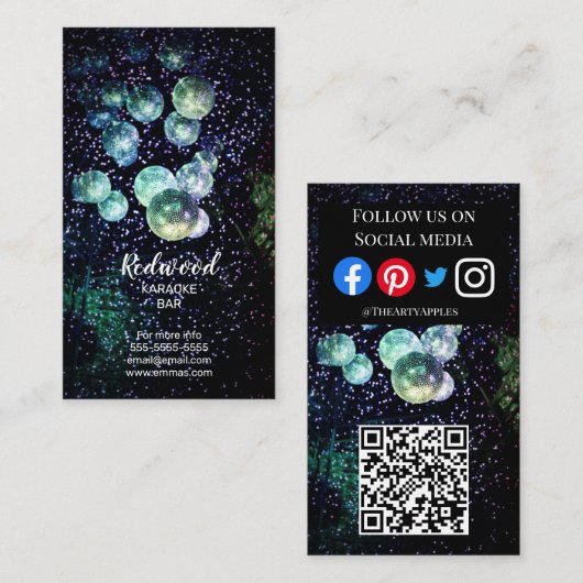 DJ Party Planer Glühstock Disco Karaoke Club Bus Visitenkarte (Vorne/Hinten)