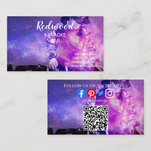 DJ Party Planer Glühstock Disco Karaoke Club Bus Visitenkarte (Vorne/Hinten)