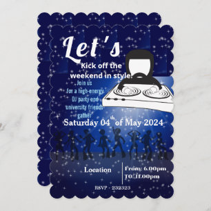 DJ Party- und Universitätsfreunde treffen sich Einladung