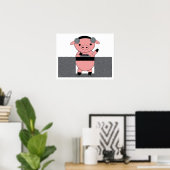DJ Piggy Pig Poster (Heimbüro)