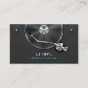 DJ-Plattenspieler-Musik Modern Sauber Grau & Silbe Visitenkarte