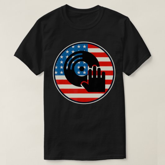 DJ Player Vater Disc Jockey US Flag 4. Juli Mens T-Shirt (Design vorne)
