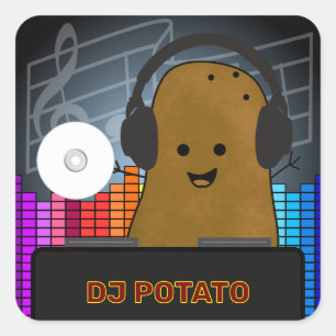 DJ Potato Custom Quadratischer Aufkleber