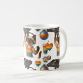 DJ Pride Paws Cat inspiriert Pride LGBTQ Kaffeetasse (VorderseiteRechts)