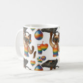 DJ Pride Paws Cat inspiriert Pride LGBTQ Kaffeetasse (Vorderseite Links)