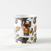 DJ Pride Paws Cat inspiriert Pride LGBTQ Kaffeetasse (Mittel)