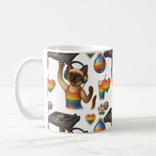 DJ Pride Paws Cat inspiriert Pride LGBTQ Kaffeetasse