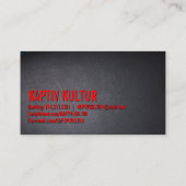 DJ Red Bold Text Elegant Dark Minimalistisch Visitenkarte (Rückseite)