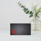 DJ Red Bold Text Elegant Dark Minimalistisch Visitenkarte (Stehend Vorderseite)