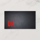 DJ Red Bold Text Elegant Dark Minimalistisch Visitenkarte (Vorderseite)