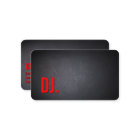 DJ Red Bold Text Elegant Dark Minimalistisch