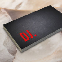 DJ Red Bold Text Elegant Dark Minimalistisch