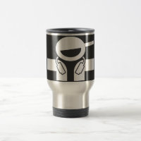 DJ-Reise-Tasse mit Discjockey und -kopfhörern