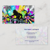 DJ Retro Farbenfrohe tropische Vorlage Visitenkarte (Vorne/Hinten)